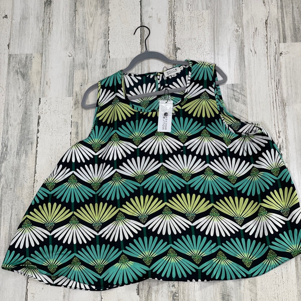 Modcloth Sun Chasers Tank Top Floral Retro Flower 2X Molly Bracken
